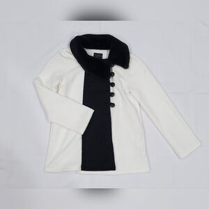 Cynthia Rowley Kids Pea Coat in Cream and Black